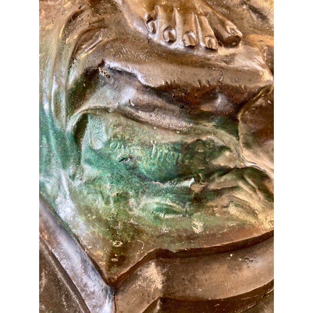 Auguste Moreau Antique French Bronze Sculpture “Girl With Basket” by A. Moreau For Sale - Image 4 of 4