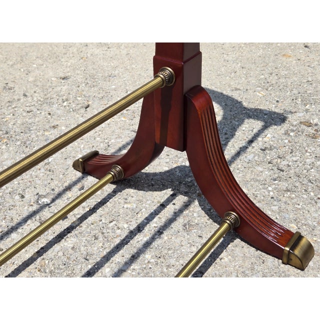 Bombay Company Brass & Mahogany Quilt Rack or Towel Stand For Sale - Image 12 of 15
