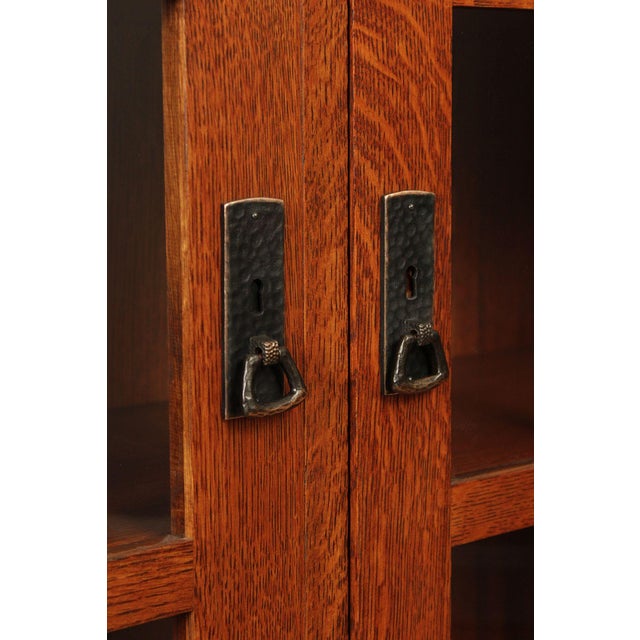 Wood Stickley Mission Collection Oak Two Door Bookcase For Sale - Image 7 of 18