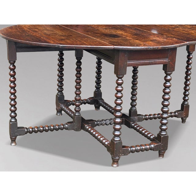 Antique Charles II Oak Gateleg Table, 1680 For Sale - Image 3 of 11