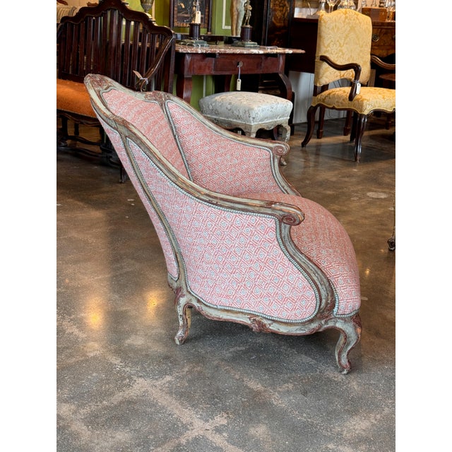19th Century Italian Painted Bergère For Sale - Image 4 of 9
