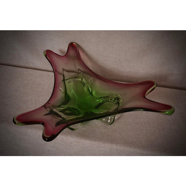 Green Mid-Century Modern Murano Glass Cachepot in Green and Pink, Italy, 1990s For Sale - Image 8 of 12