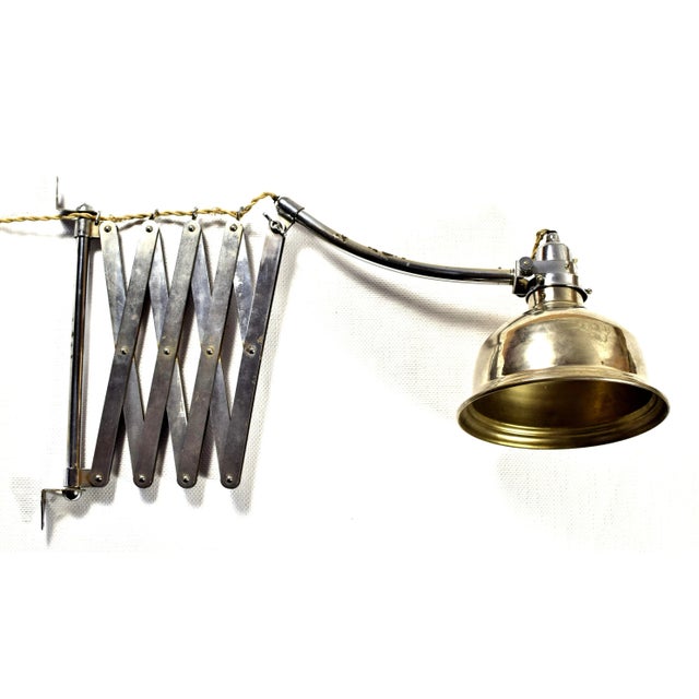 1940s Large Austrian Art Deco Scissor Lamp from Pragan, 1930s For Sale - Image 5 of 6