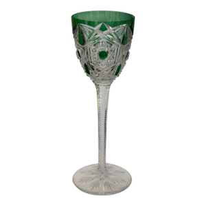 Rare Baccarat French Cut Crystal Green Lagny Hock Wine Stem