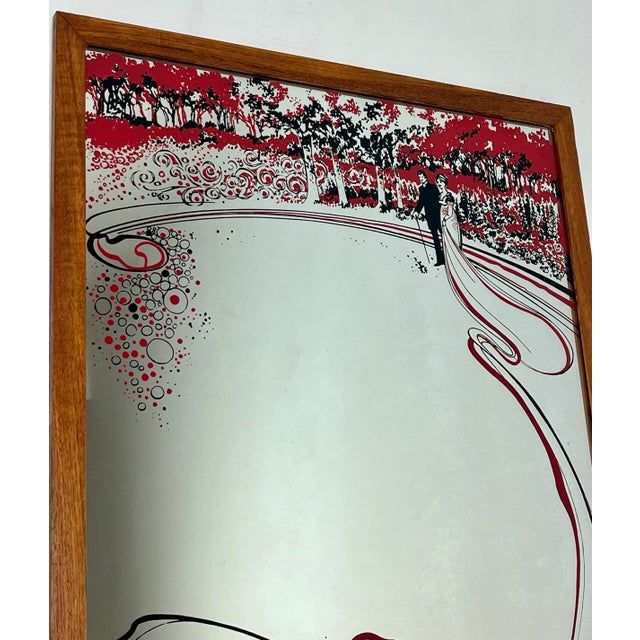 Art Nouveau Mirror with Married Couple Under Tree Motif in the style of Aubrey Beardsley, 1960s For Sale - Image 6 of 14