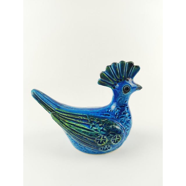Bitossi Mid-Century Rimini Blue Bird Sculpture attributed to Aldo Londi for Bitossi, Italy, 1960s For Sale - Image 4 of 7