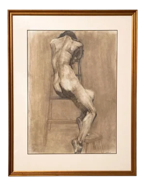 Drawing of a Seated Female Nude, American 20th Century