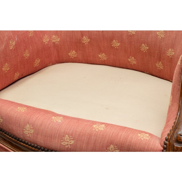 Salmon 18th Century Carved Walnut High Back Chair For Sale - Image 8 of 9