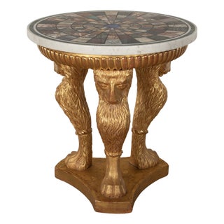 Marble and Giltwood Centre Table, 1820s For Sale