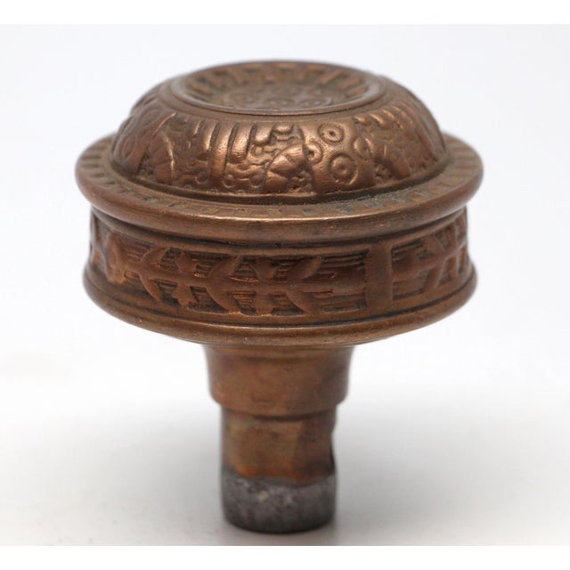 Traditional Antique Bronze Vernacular Reading Door Knob For Sale - Image 3 of 4