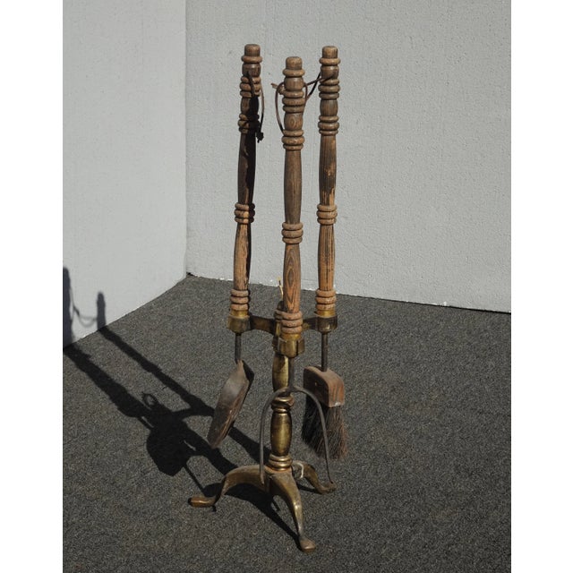 Unique Fireplace Tools in Good Vintage Condition. There is wear that is usual for its age. Please study the photos and ask...