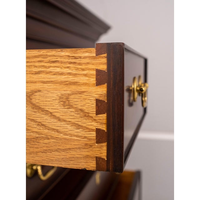 1990s Henkel Harris New Market Mahogany Tall Chest For Sale In Philadelphia - Image 6 of 18