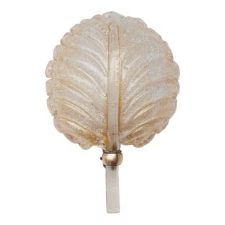 1960s Barovier & Toso Murano Gold Glass and Brass Wall Light, Italy For Sale