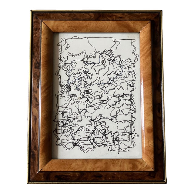 1980’s Original Wayne Cunningham Abstract Pen and Ink Drawing For Sale