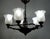 Antique French Brass and Glass Chandelier from Unbekannt, 1920s For Sale - Image 9 of 10