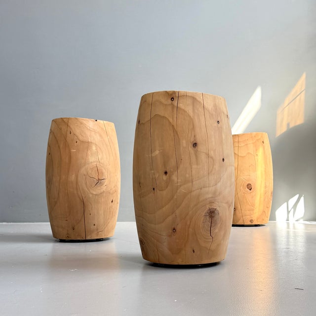 Wood Fiji Stool by Terry Dwan for Riva, 1920, Set of 3 For Sale - Image 7 of 7