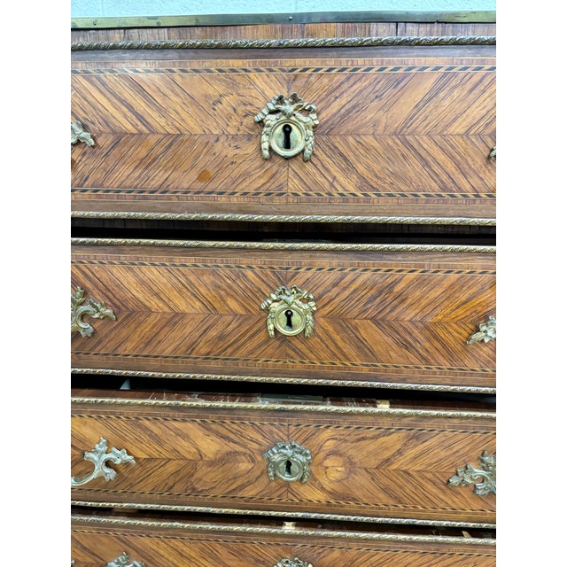 Vintage Kingwood Revival French Louis XV Style Executive Semainier Chest Commode For Sale - Image 17 of 17