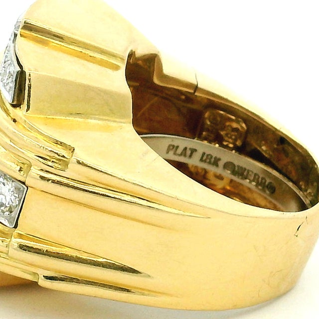 Vintage David Webb 18k Gold & Platinum Diamond Band Ring, Size 8 For Sale - Image 14 of 14