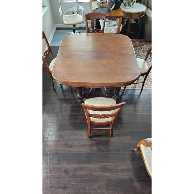 Antique rectangular dinning table, nice mahogany wood ,warm reddish brown L 49"x 47" x 28" in 2 parts base and top very...