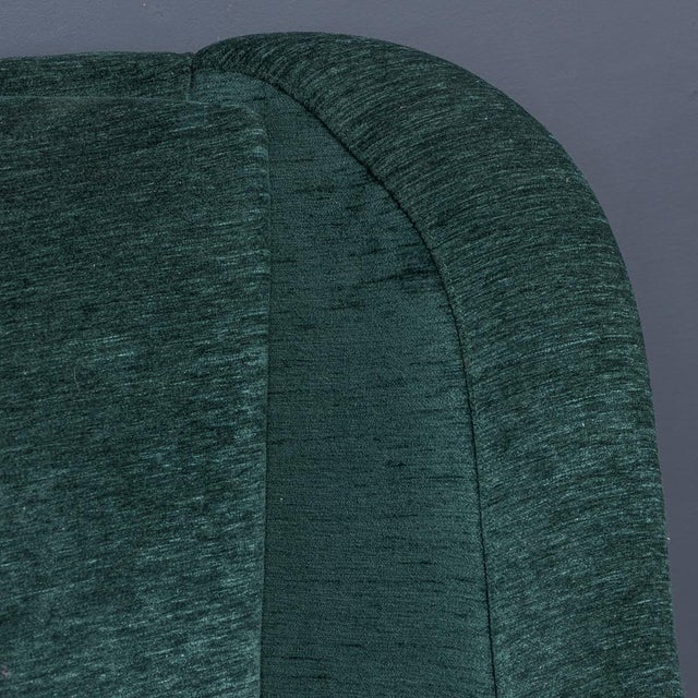 Mid-Century Italian Green Fabric & Brass Armchairs, 1950s, Set of 2 For Sale - Image 6 of 18
