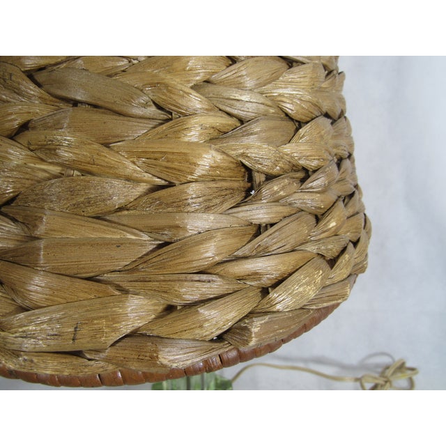 Rustic Vintage Water Hyacinth Braided Reed Lamp Shade For Sale - Image 3 of 12