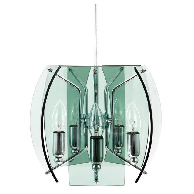 Mid-Century Glass Pendant in the style Fontana Arte, Italy, 1960s For Sale - Image 11 of 11