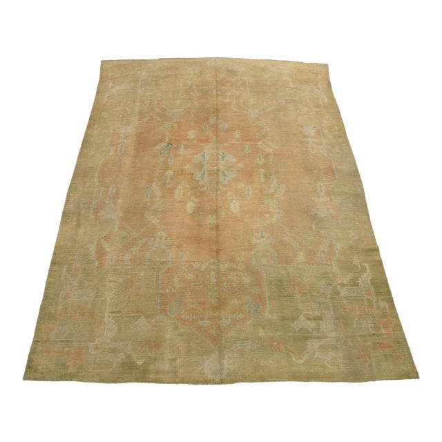 20th Century Vintage Tribal Oushak Rug 15'0'' X 10'5'' For Sale