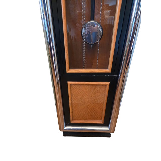 Black Vintage George Nelson for Howard Miller Grandfather Clock Mid Century Chrome For Sale - Image 8 of 17