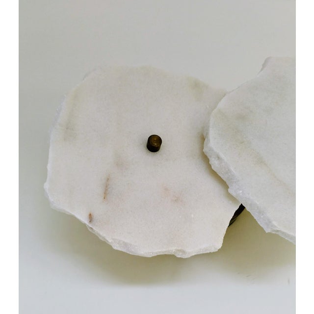 Modern Sculptural with 2 piece Marble Led Wall Sconce Light Contemporary Organic Design For Sale - Image 12 of 15