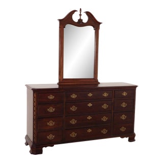 Pennsylvania House 12 Drawer Cherry Chinese Chippendale Long Chest Dresser For Sale
