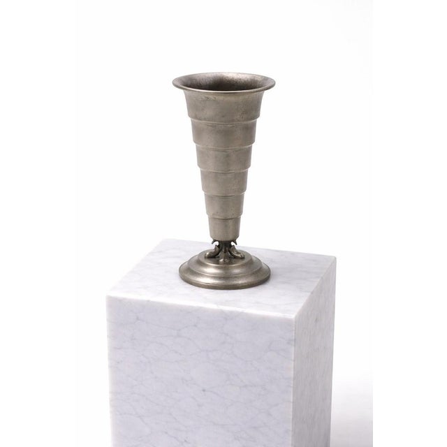Swedish Art Deco Pewter Vase from Svenskt Tenn, 1935 For Sale - Image 3 of 9