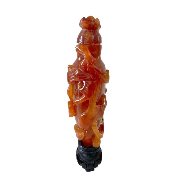 19th Century Antique Carved Carnelian Agate Urn / Snuff Bottle For Sale - Image 5 of 7