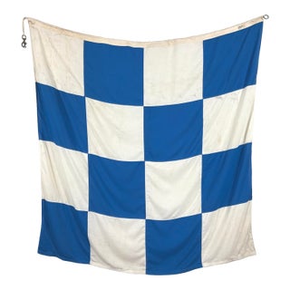 Oversize Vintage Sewn Nautical Signal Flag For Sale