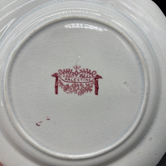 Early 19th Century A Pair of Antique Staffordshire "Palestine" Pink Transfer Decorated Plates, 1830’s For Sale - Image 5 of 12