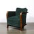 Pair of Art Deco Walnut Armchairs in Eucalyptus Mohair Velvet W/ Nickel Sabots For Sale - Image 15 of 18