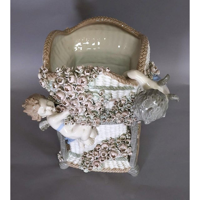 Antique Austrian Amphora Art Nouveau Figural Flower Vase With Putti and Applied Roses For Sale - Image 11 of 17