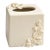 Mid 20th Century White Ceramic Floral Tissue Box Cover With 3d Relief For Sale