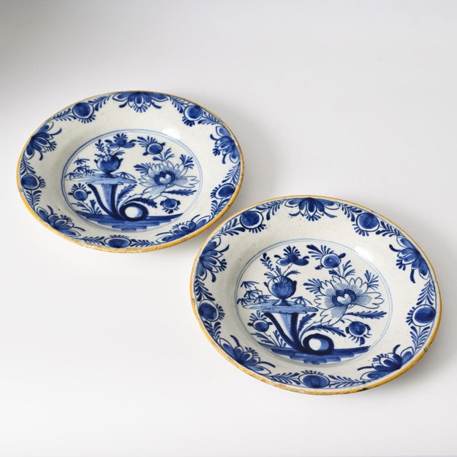 Antique Dutch Delft Blue Plates, 1700s, Set of 2 For Sale - Image 13 of 13