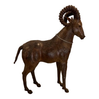 1970s Leather Ram Sculpture For Sale