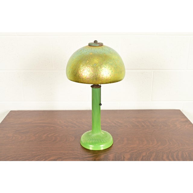 Louis Comfort Tiffany Favrile Art Glass Table Lamp or Desk Lamp, Circa 1910 For Sale - Image 16 of 16
