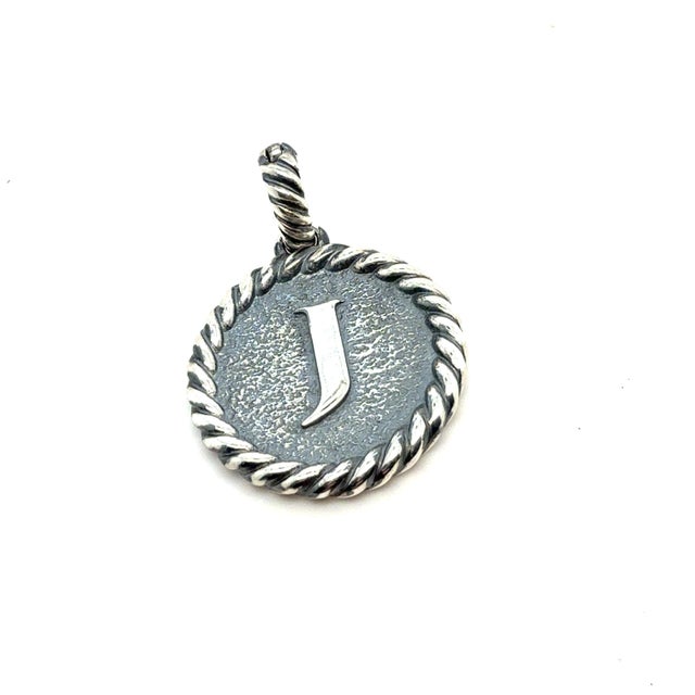 Authentic David Yurman Letter J Amulet Sterling Silver Estate DY810 Retail: $495.00 TRUSTED SELLER SINCE 2002 PLEASE SEE...