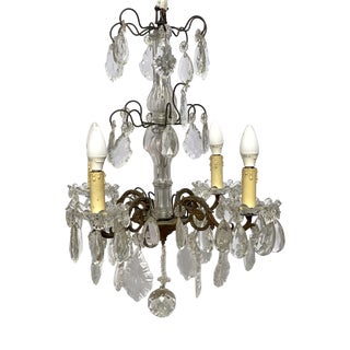 Antique Bohemian Crystal Chandelier, 1890s For Sale
