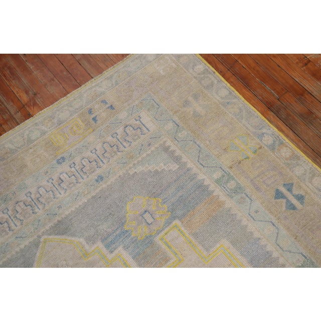 One-of-a-kind vintage Turkish Oushak rug in neutral tones from the 3rd quarter of the 20th century Measures: 6'1'' x 7'2''.