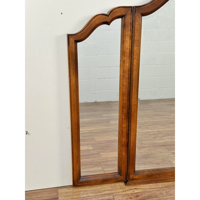 Ethan Allen Country French Carved Tri-Fold Dresser Chest Mirror Model #26-5320 Dimensions: 42”h x 56”w x 1.25”d
