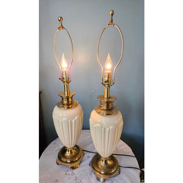 Brass Vintage Stiffel Lenox Brass Lamp For Sale - Image 8 of 10