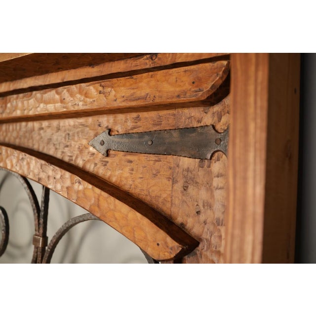 Handcrafted Solid Wood Rustic Double Exterior Door – Custom Mexican Design Made to Order For Sale - Image 14 of 16