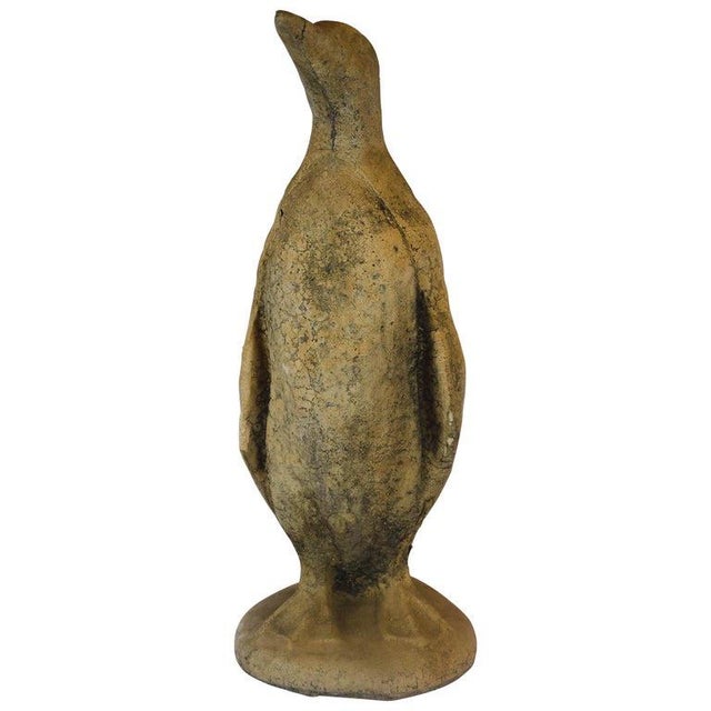 Vintage Concrete Penguin Garden Statue Chairish