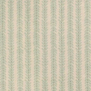 Sample - Schumacher X Veere Grenney Woodperry Fabric in Aqua For Sale
