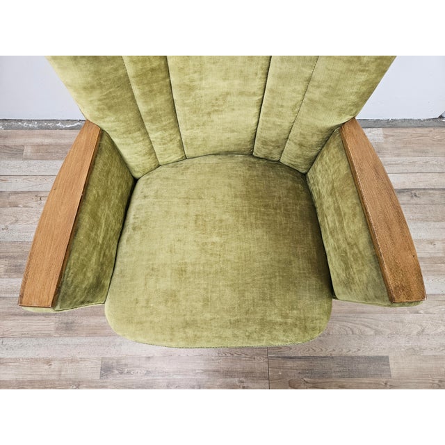 Green Fabric Cocktail Chairs on Casters, 1950s, Set of 2 For Sale - Image 15 of 18