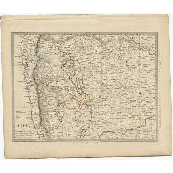 Antique map titled 'India III Bombay Presidency'. Old steel engraved map of part of the Bombay Presidency. The Bombay...